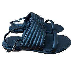 See by Chloe Black Leather Flat Strappy Sandals Size 36.5 US 6.5
